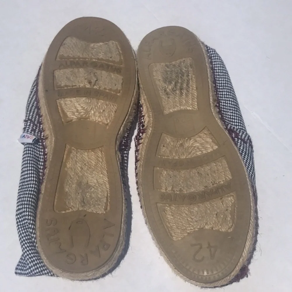 Handmade Spanish Espadrilles Gingham Brown/White‎